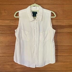 Vintage 90s silk Hunt Club button front tank top